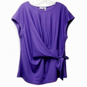 Grace Karin Purple Front Tie Top Size 2XL New